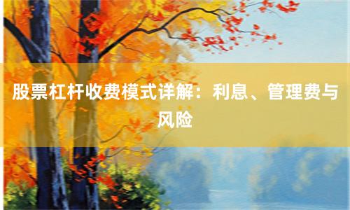 股票杠杆收费模式详解：利息、管理费与风险